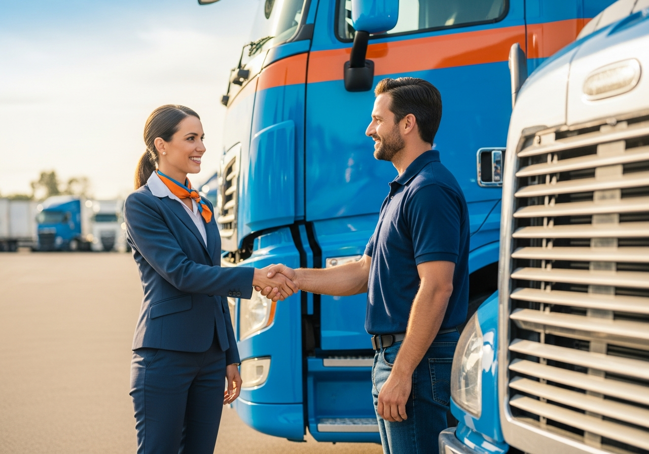 Insurance agent with truck driver — same-day non-fleet coverage